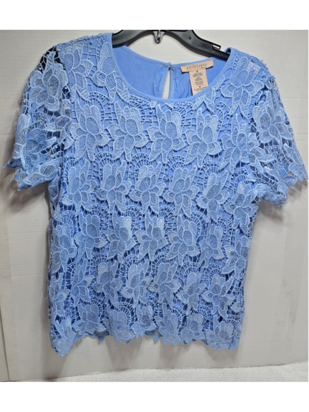 Women's Philosophy Lace Blouse Size M Blue